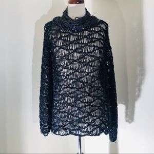 Chico Navy See thru designed sweater top; size 3;